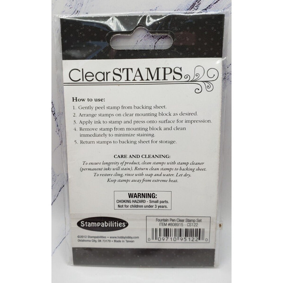 Stampabilities Fountain Pen Writing Clear Stamp Set of 3 Stamps CS122 - Picture 3 of 3